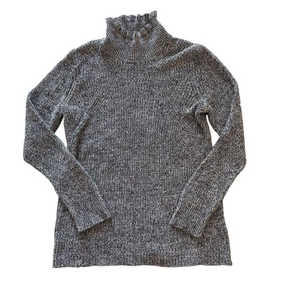 Magaschoni Sweaters - Magaschoni Marled Navy Cotton Cashmere Mock Neck Sweater Women’s Size Medium